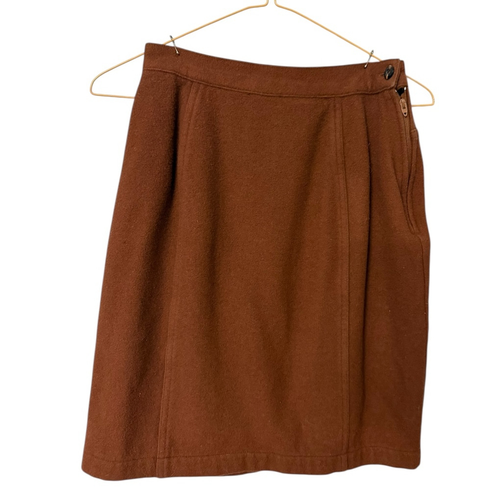 Vintage Express Wool Cashmere Blend Brown Skirt Suit Blazer Set Size Small - Picture 6 of 10